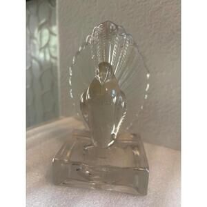 Vintage Indiana Glass Pouter Pigeon Dove Bird Bookends Crystal Clear 6” Tall 1pc